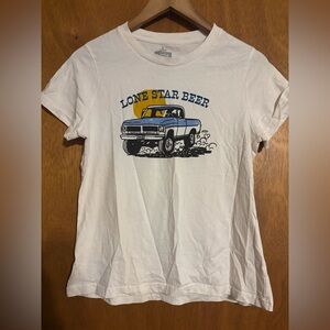 Lone Star Beer White Graphic Tee - Short Sleeve